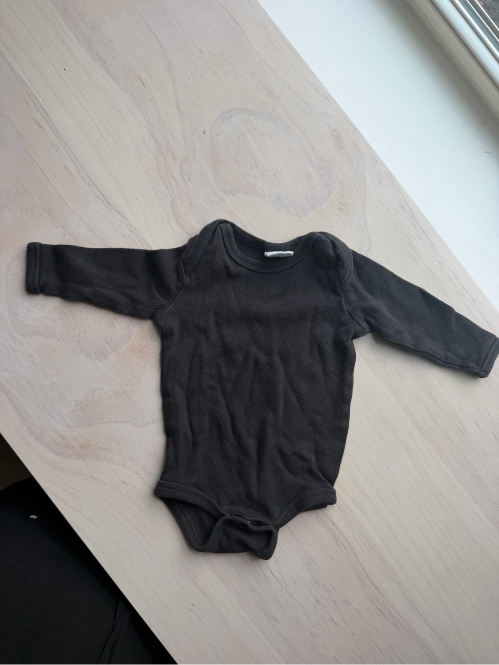 Starting Out Long-Sleeve Baby One-Piece Bodysuit in Black